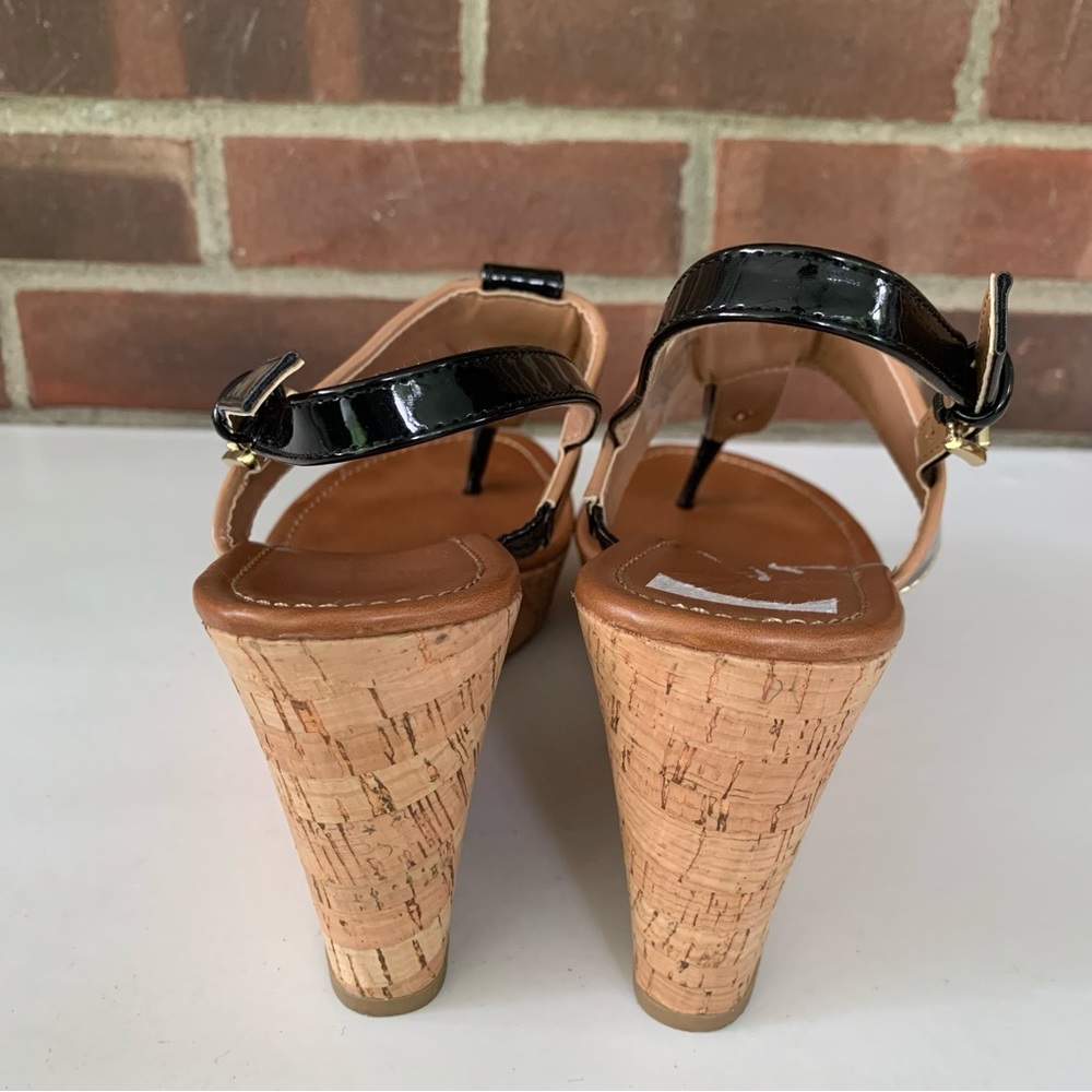 Tommy Hilfiger Womens Maree Black slingback Wedge  Sandals Shoes US 8.5 M - Picture 7 of 9
